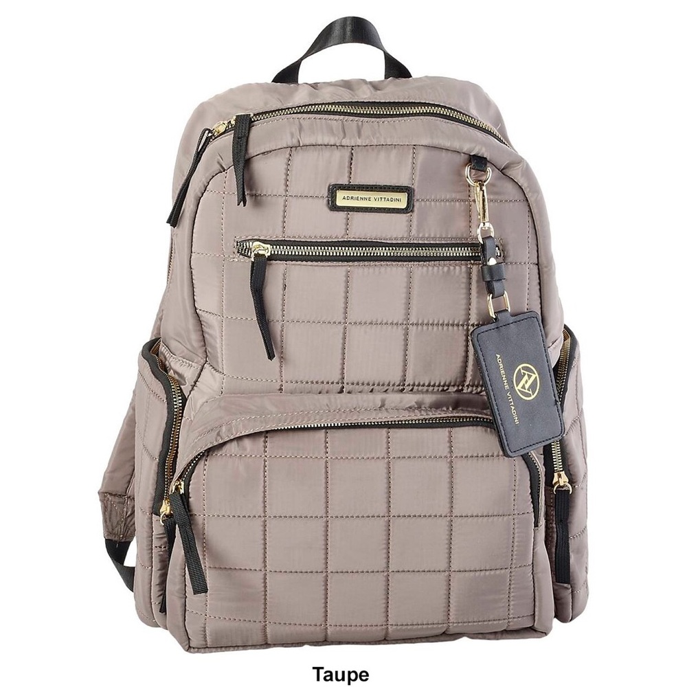Adrienne Vittadini Taupe backpack for traveling